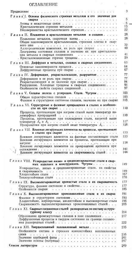 Металловедение для сварщиков (сварка сталей) - оглавление