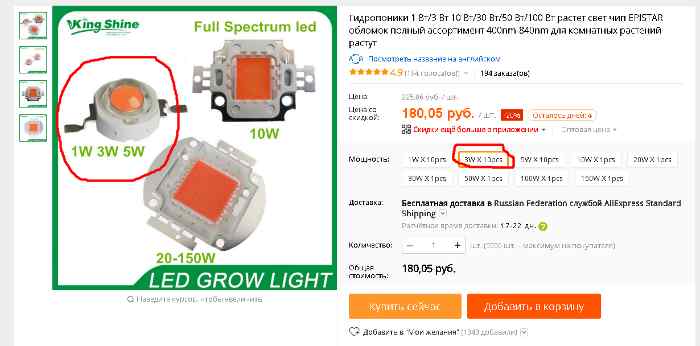 светодиоды для растений