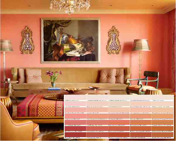 Персиковый цвет в интерьере